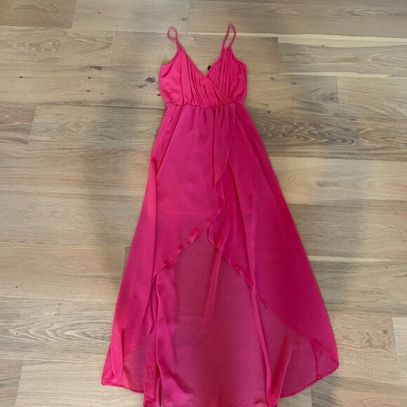 Bebe Pink Hi Lo Maxi Dress - Picture 3 of 11